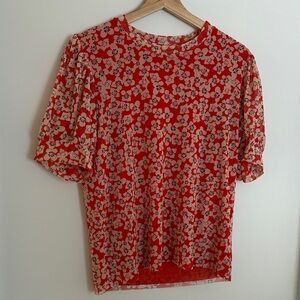 Floral Red Women's Top Soaked in luxury